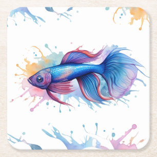 Coaster - Watercolor Series: Betta Fish