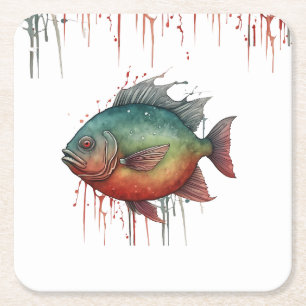 Coaster - Watercolor Series: Piranha
