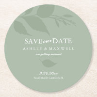 Coaster Wedding Save The Date Green