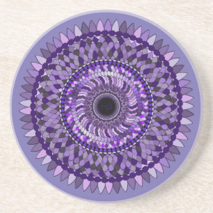 coaster with a purple mandala design