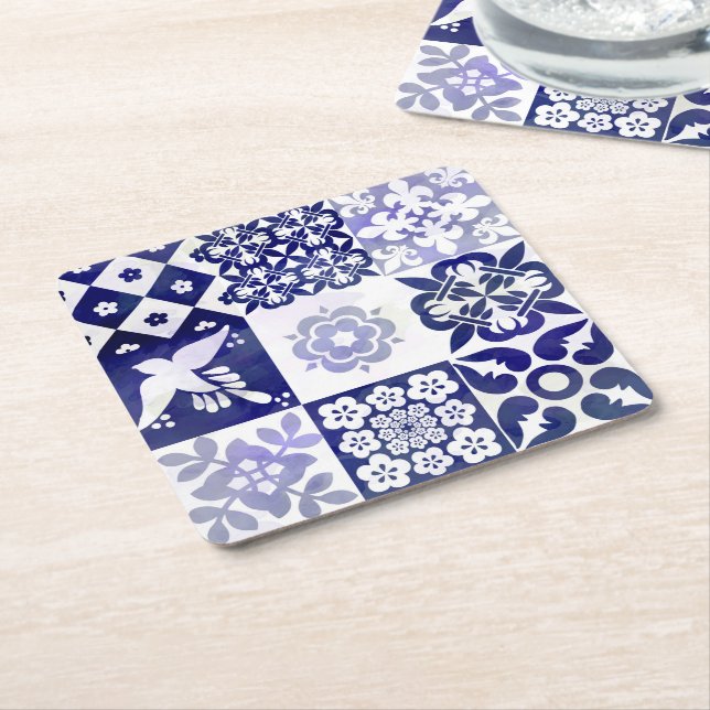 Coaster with Azulejos pattern (Angled)