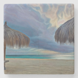 Coaster with beach photo 