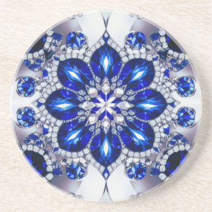 Coaster with Blue White Colours Design