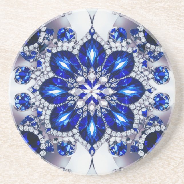 Coaster with Blue White Colours Design (Front)