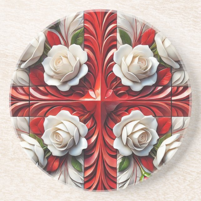 Coaster with English Roses Design (Front)