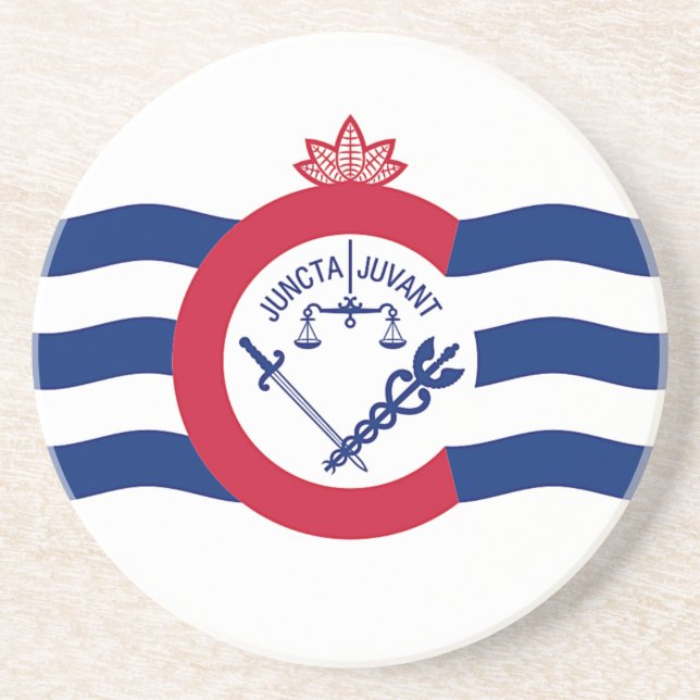 Coaster with Flag of Cincinnati, Ohio, USA (Front)