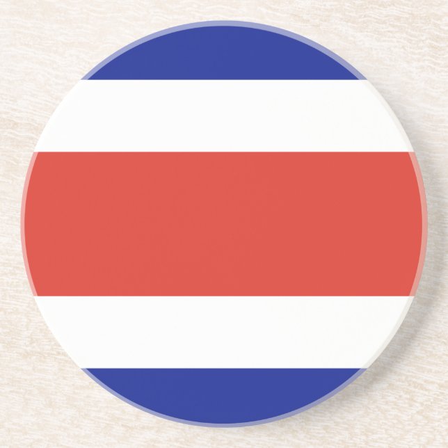 Coaster with Flag of Costa Rica (Front)
