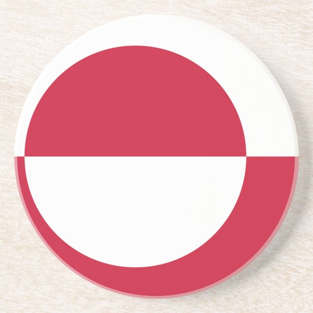 Coaster with Flag of Greenland (Front)