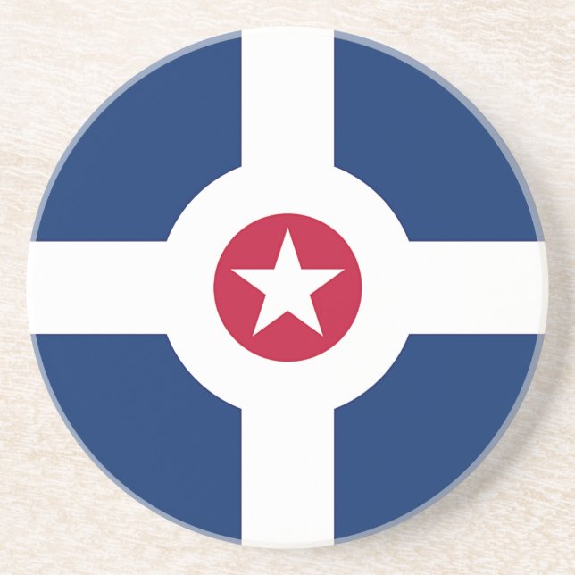 Coaster with Flag of Indianapolis, USA (Front)