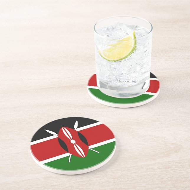 Coaster with Flag of Kenya (Side)
