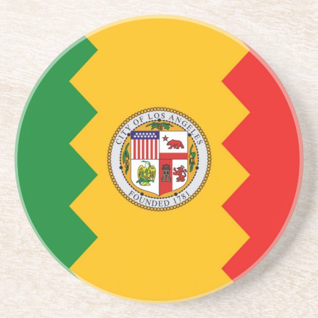 Coaster with Flag of Los Angeles, California, USA (Front)