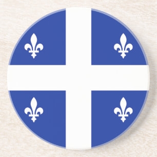 Coaster with Flag of Quebec, Canada