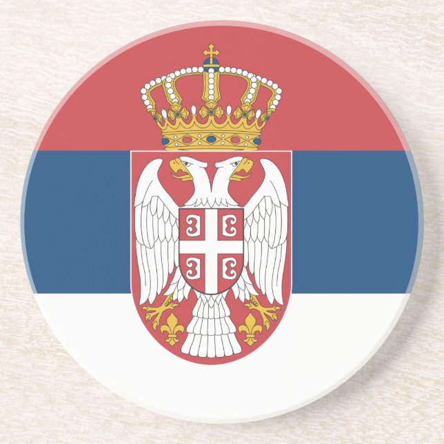 Coaster with Flag of Serbia (Front)