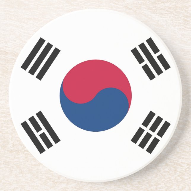 Coaster with Flag of South Korea (Front)