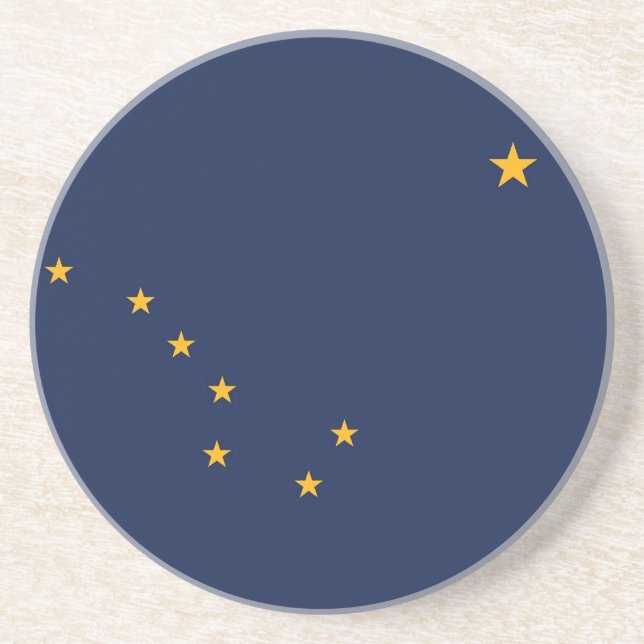 Coaster with Flag of the Alaska, USA (Front)
