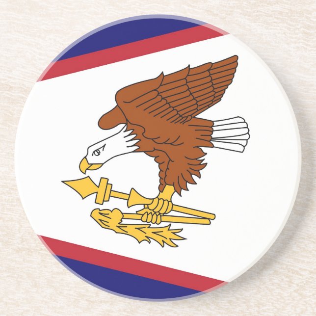 Coaster with Flag of the American Samoa, USA (Front)