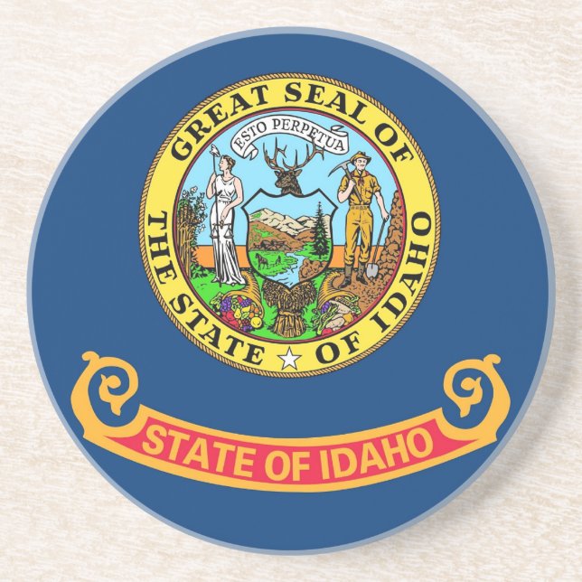 Coaster with Flag of the Idaho, USA (Front)