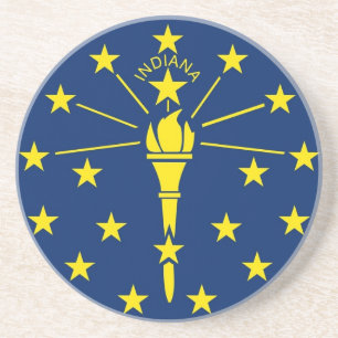 Coaster with Flag of the Indiana, USA
