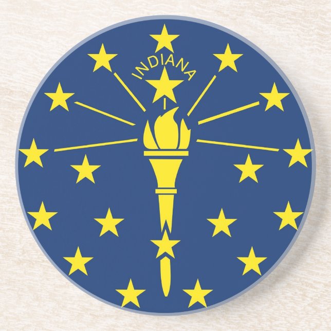 Coaster with Flag of the Indiana, USA (Front)