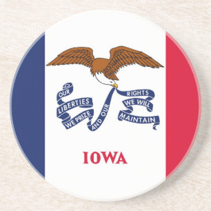 Coaster with Flag of the Iowa, USA