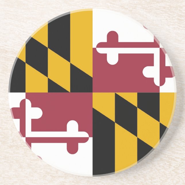 Coaster with Flag of the Maryland, USA (Front)