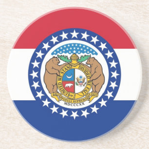 Coaster with Flag of the Missouri, USA
