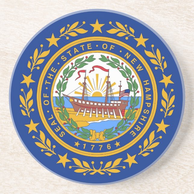 Coaster with Flag of the New Hampshire, USA (Front)