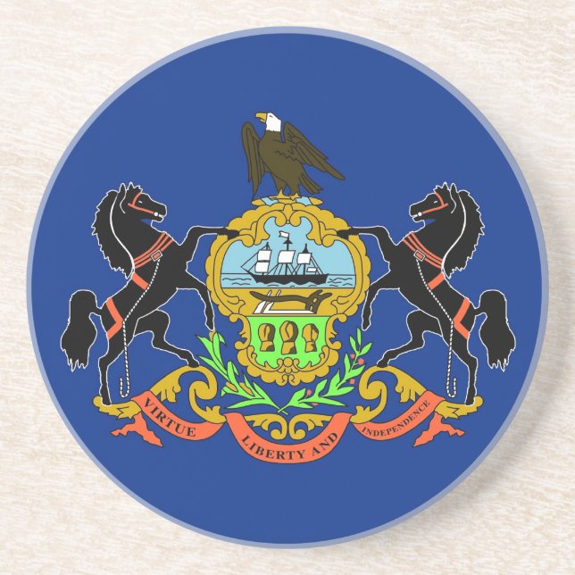 Coaster with Flag of the Pennsylvania, USA (Front)