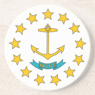 Coaster with Flag of the Rhode Island, USA