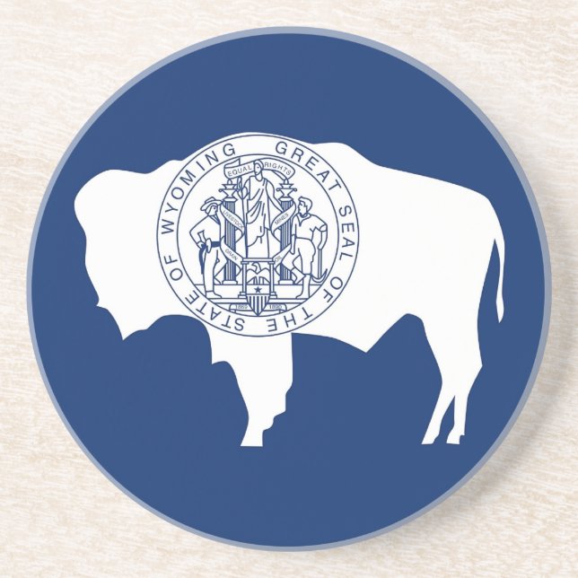 Coaster with Flag of the Wyoming, USA (Front)