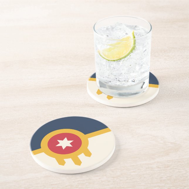 Coaster with Flag of Tulsa, Oklahoma (Side)
