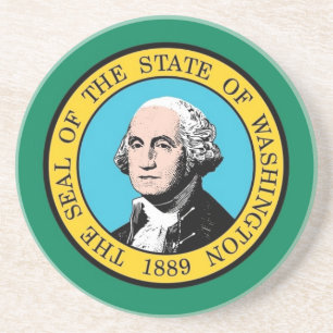 Coaster with Flag of Washington, USA