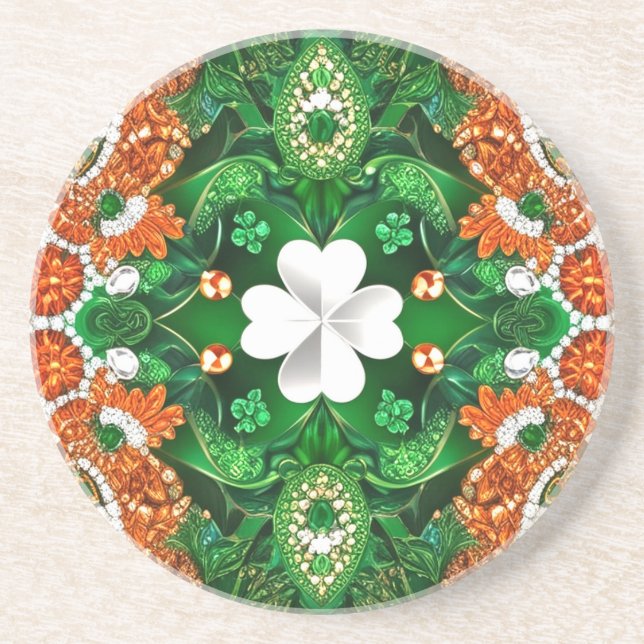 Coaster with Ireland Colours Design (Front)