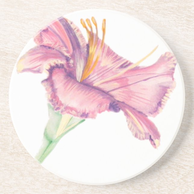 Coaster with Pink Lily Easter Flower (Front)