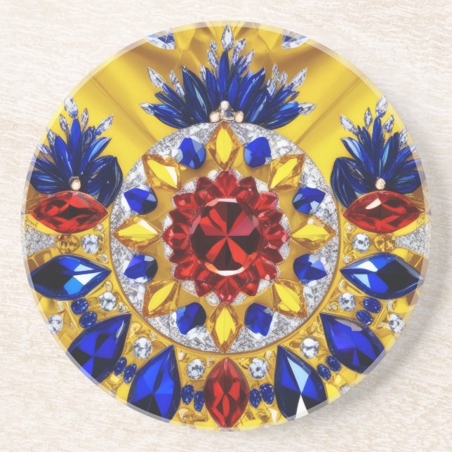 Coaster with Romanian Colours Design (Front)