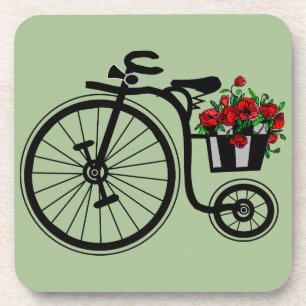 Coaster with Romantic Flowers Bike - Your Colours