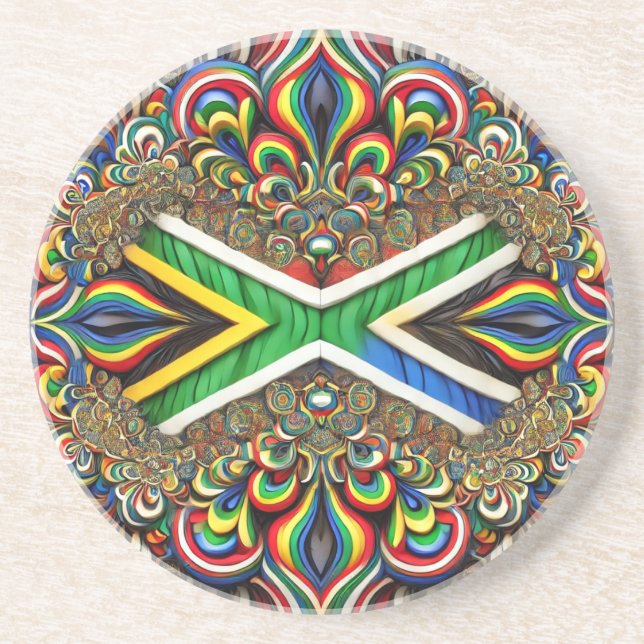 Coaster with South African Colours Design (Front)