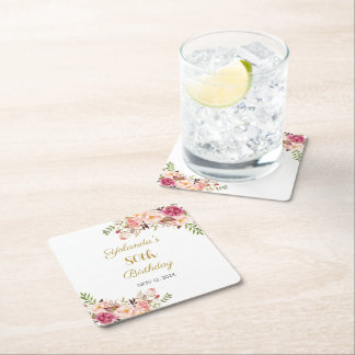 Coasters Adult 80th Birthday Floral Birthday Party