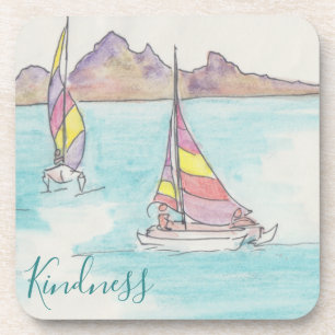 Coasters "Boats Fiji Watercolor "