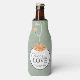 Coasters Cheers Wildflower Wedding Theme Bottle Cooler