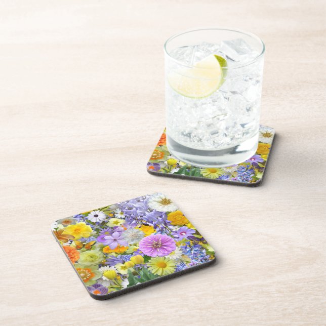 Coasters - Hard Plastic - Flowers and Butterflies (Right Side)