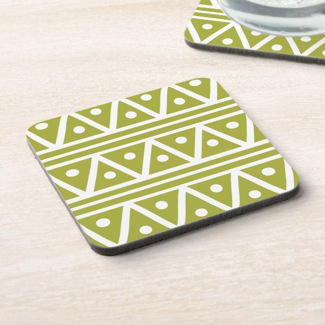 Coasters in Green Pear Aztec (Left Side)