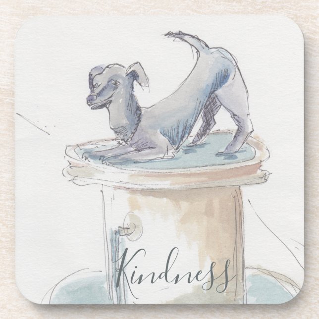 Coasters "London/Dog Watercolor Sketch " (Front)