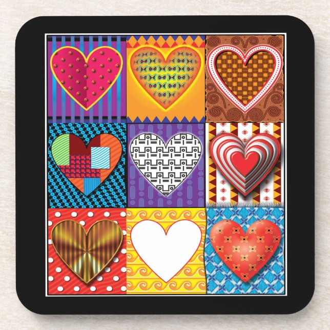 Coasters. Modern heart pattern plastic coasters. Coaster (Front)