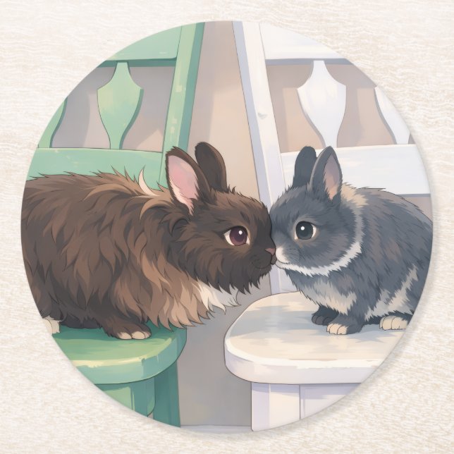 Coasters (Set of 6) Two Rabbits (Front)