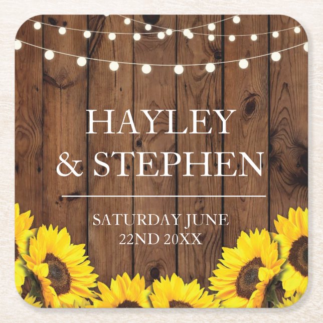 Coasters Sunflower Wood Light Rustic Wedding Party (Front)