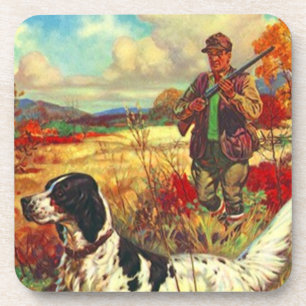 Coasters Vintage Bird Dog Hunting Upland Setter