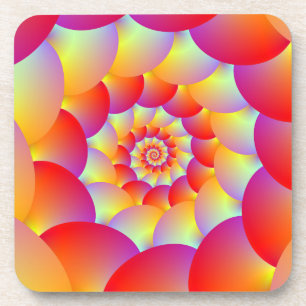 Coasters x 6 Ball Spiral in Red Yellow and Orange