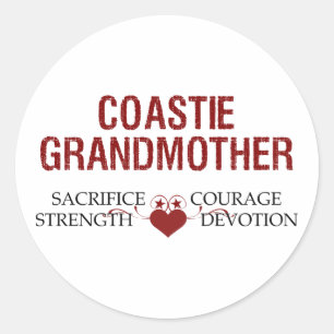 Coastie Grandmother Sacrifice, Strength, Courage Classic Round Sticker