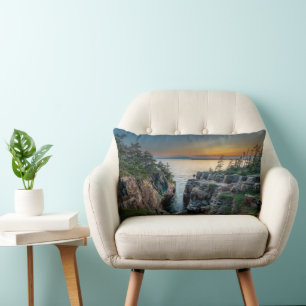 Coastline   Acadia National Park, Maine Lumbar Cushion